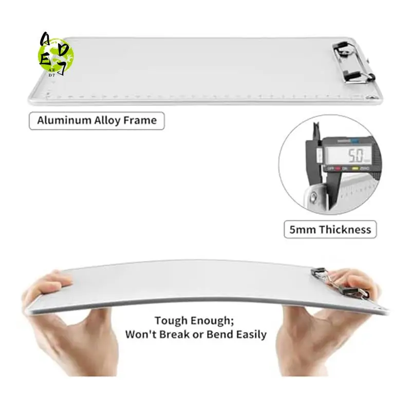

AED7-Metal Clipboard Aluminum Look Clipboards With Low Profile Clip,For Letter Size A4 File Paper Sheet Office School Supplie