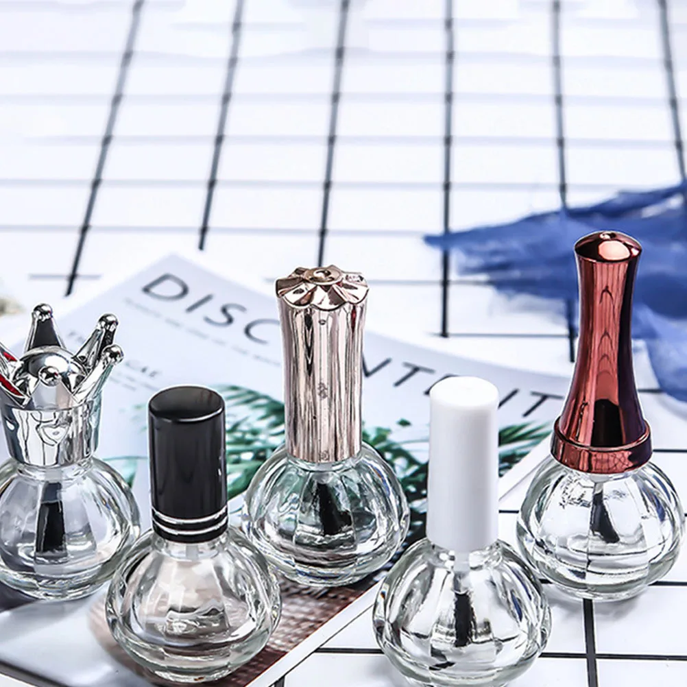 Bouteilles vides de vernis à ongles en verre, conteneurs de stockage de Gel pour ongles, outils de manucure rechargeables pour professionnels et à la maison, 6 pièces
