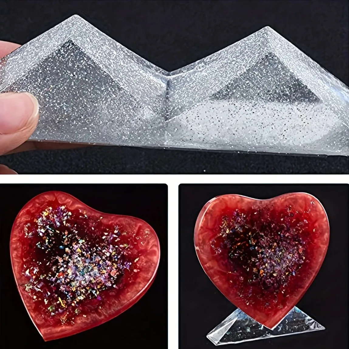 Moldes de resina en forma de corazón para marco de fotos, herramienta de silicona para fotos personalizadas DIY, para hacer recuerdos, manualidades hechas a mano, decoración del hogar