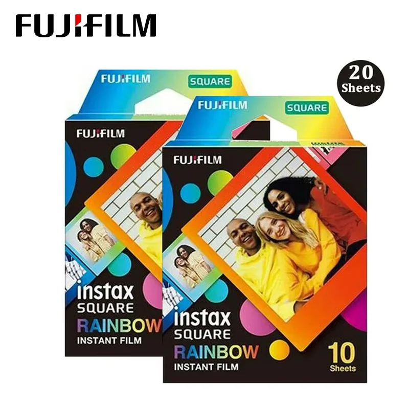10/20 hojas Fujifilm Instax Square Rainbow para Fujifilm instax Square/SP-3 para SQ10 SQ6 SQ20 cámara de película instantánea compartir cámara