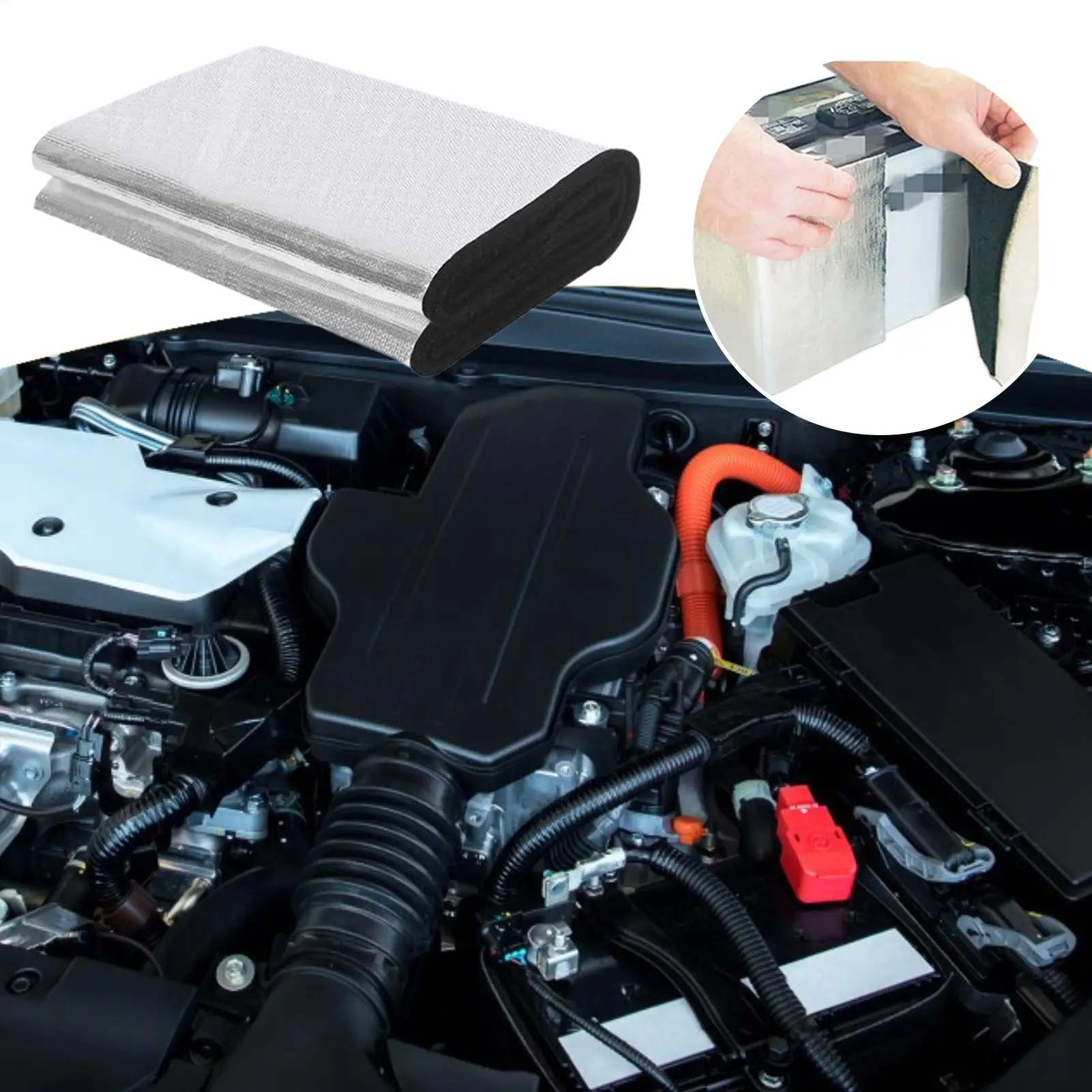 Car Battery Insulation Cover auto Battery Insulation Heat Shield Fireproof Flexible Shield Insulation for auto Battery Wrap