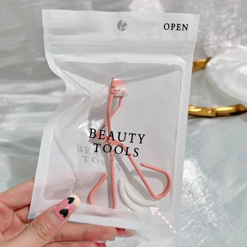 Pink Eyelash Curler with Eyelash Comb Handheld Long Lasting Metal Eyelash Curler Clip Big Eye Cosmetic Tools Women Beauty Tools