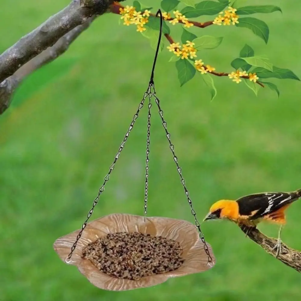 Wrought Iron Metal Bird Feeder Convenient Durable Bird Feeding Dish Balanced Large Capacity Bird Water Bowl Outside Patio