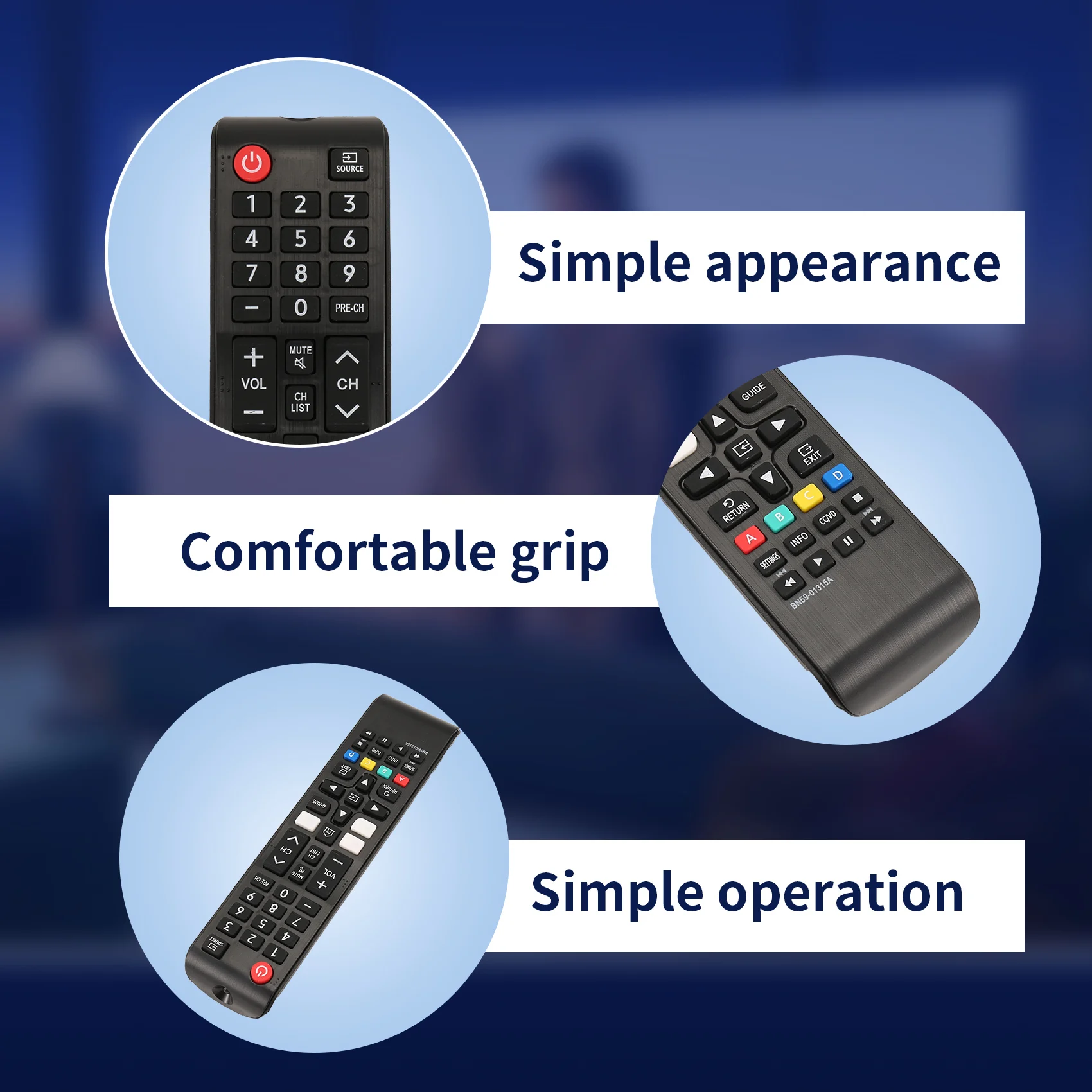 DT21 Universal Remote Control for All Smart TV LED LCD HDTV 3D Replacement with Hulu Shortcut