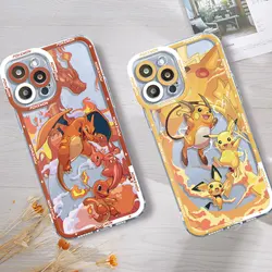 Pokémon Ganger Limpar Silicone Capa de Telefone, Pikachu, Capa para Apple iPhone 11, 13 Pro Max, 14, 15Plus, 12 Mini, 7, 8, X, XS, XR, 6, 6S, SE