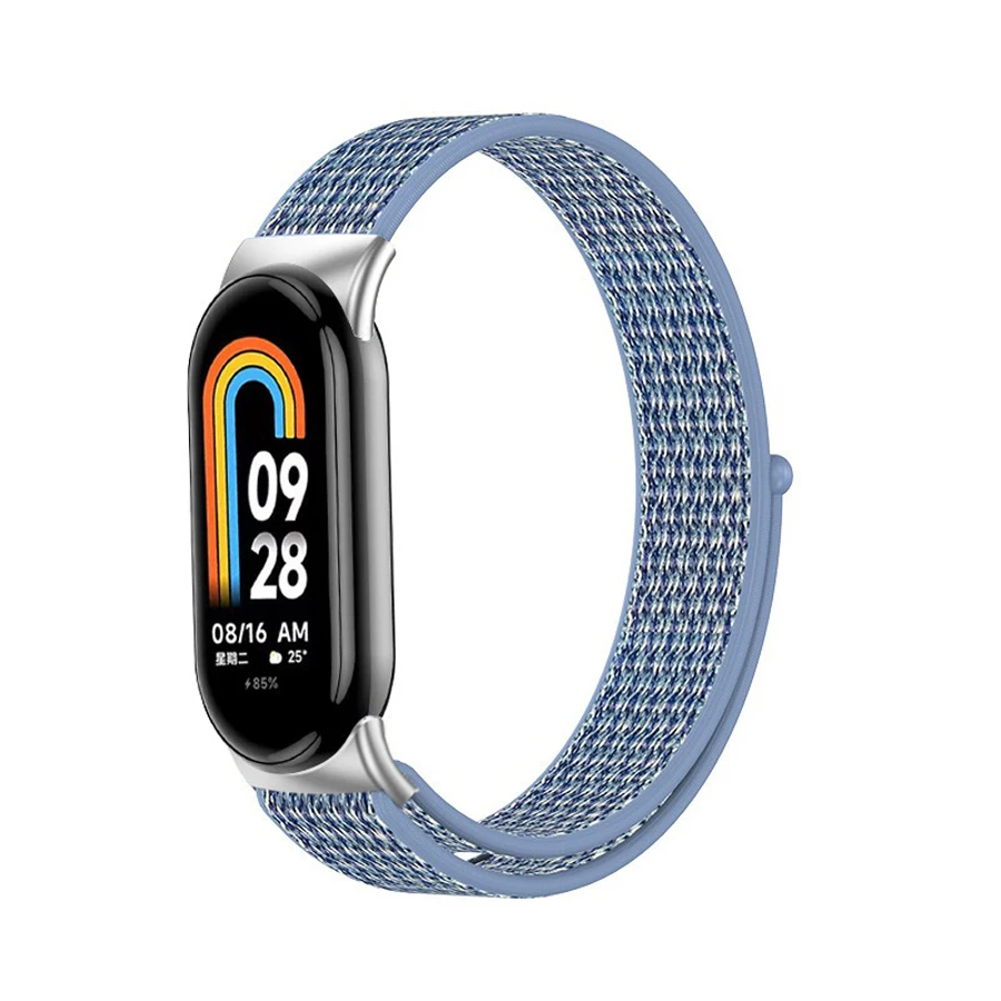 Xiaomi Mi Band 10 9 8用ナイロンループストラップ、通気性リストバンドブレスレット、スポーツPulseraウォッチバンド、Miband 8 9 NFCメタルジョイント対応