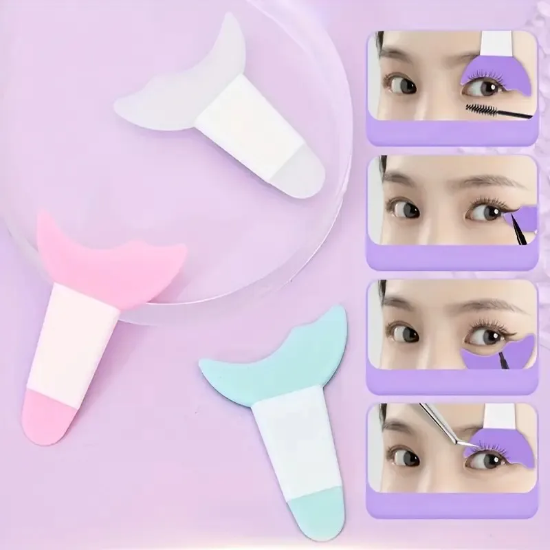 1pc Silicone Eye Makeup Shield, Reusable Mascara & Eyeshadow Guard, Eyeliner Application Tool, Multi-use Lash Protecting Pads, Q