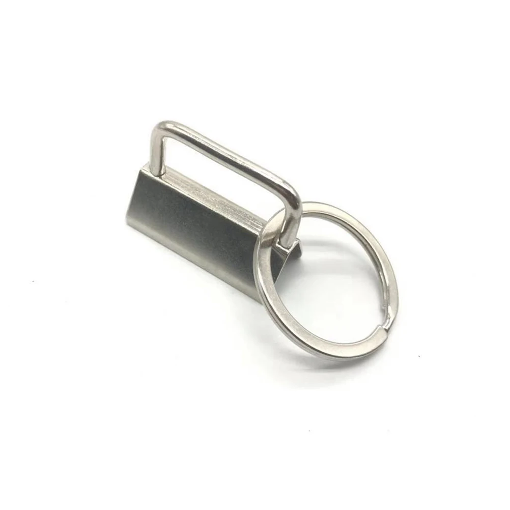 50pcs Webbing Clamp Metal Wristlet Key Fob Hardware Chain Keychain Durable Anti Rust Perfect for Craft Jewelry Accessories
