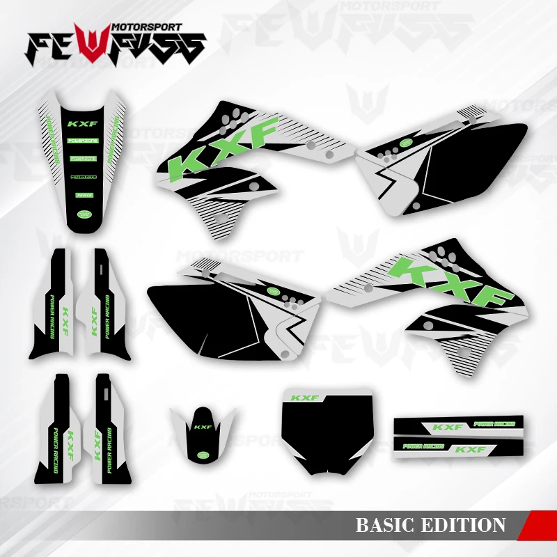 

Графические наклейки Fewfuss, наклейки для мотоцикла, фон на заказ для Kawasaki KXF 250 2006, 2007, 2008, 001