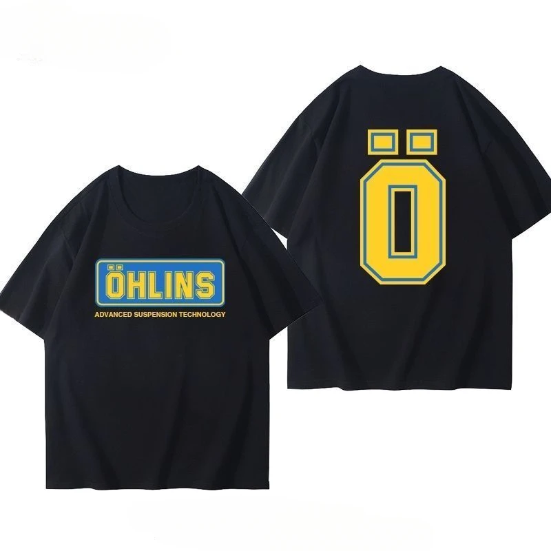 OHLINS Motorrad-Stoßdämpfer Modifiziertes Auto T-Shirt Sommer Herren Casual Mode Marke Racing Kurzarm-Kleidung – Detail 3
