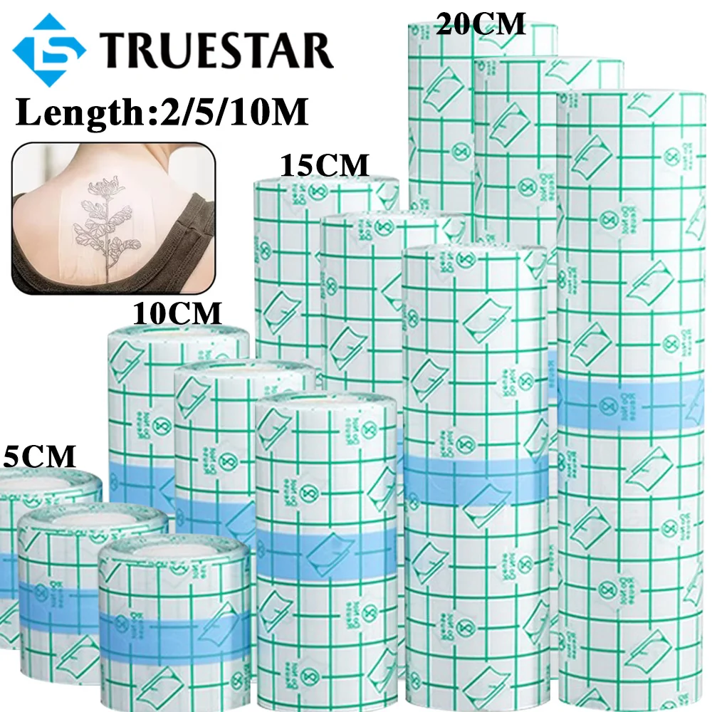 

10/5/2M Waterproof Protective Tattoo Healing Film For Aftercare Bandage Transparent Skin Tattoo Healing Repair Film Wrap Roll