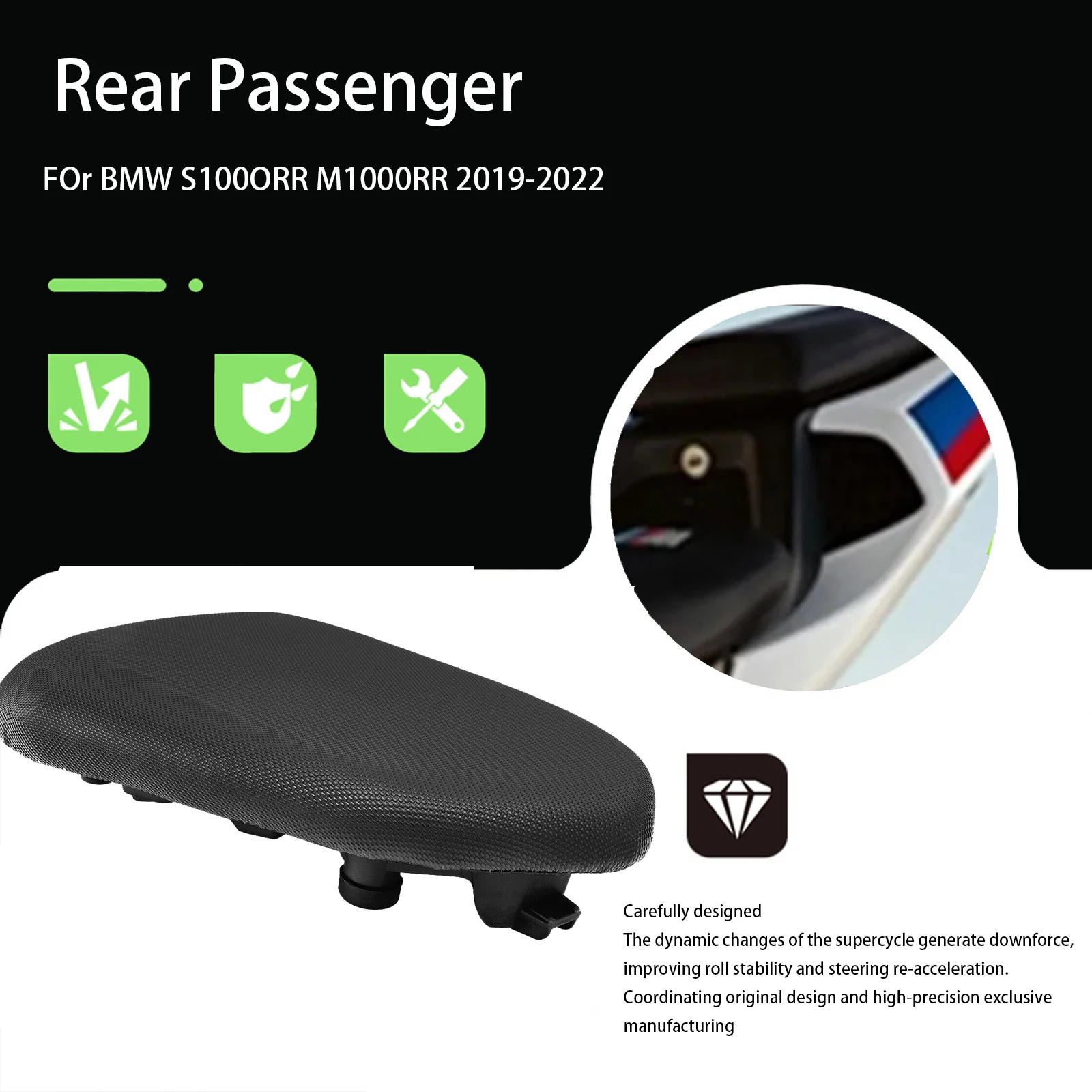 

Motorcycle Leather Rear Passenger For BMW S1000RR S1000 RR M1000RR M1000 RR 2019-2023 Cushion Saddle Seat Accessories