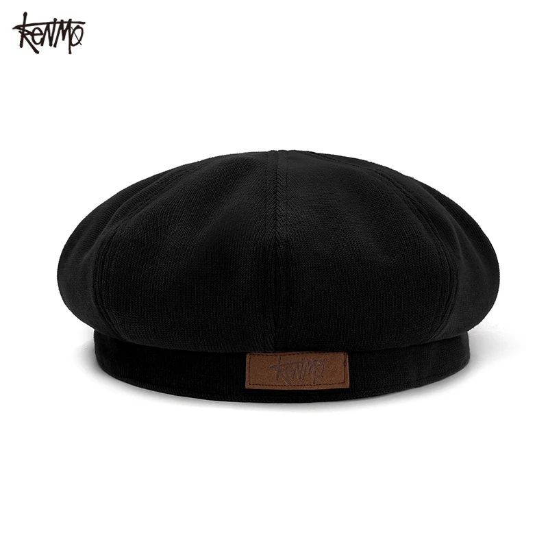

KENMO/2024 Новый бархатный теплый и удобный кожаный берет унисекс с логотипом в стиле ретро Pure Desire