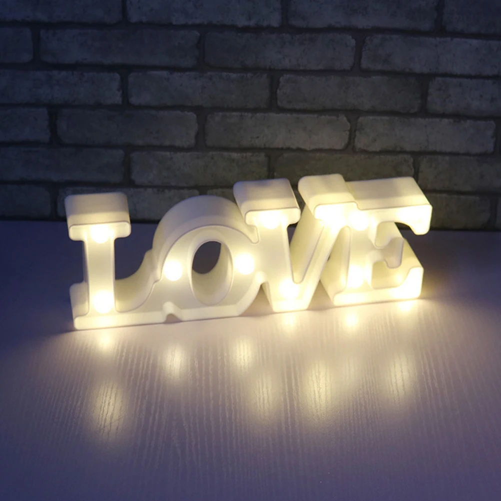 

Love Letter Decor Light LED Alphabet Sign for Table Bedroom Living Room Romantic Atmosphere Light Valentine Gift