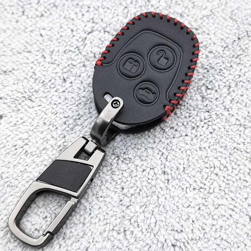 For Ford Fiesta Mk7 Mk5 Mk6 Mondeo Focus 2 Mk2 Transit Ka Fusion C-MAX S-MAX Cover Fob Accessories Leather Car Remote Key Case