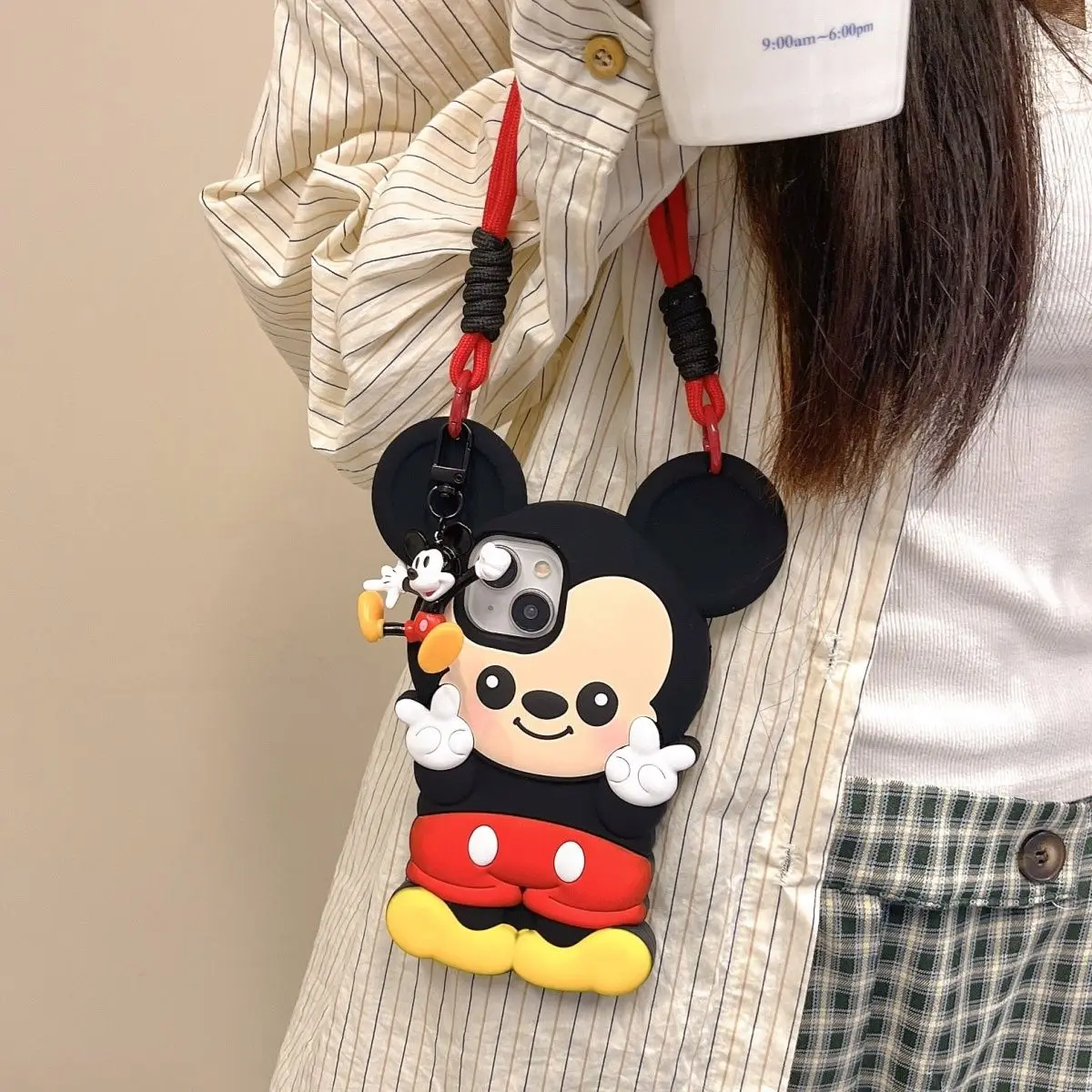 Disneys Mickeys Minnies Mouses 3D Stereoscopic Cartoon Phone Case For iPhone 15 14 13Pro Max Y2K Soft Silica Gel Cute Back Cover