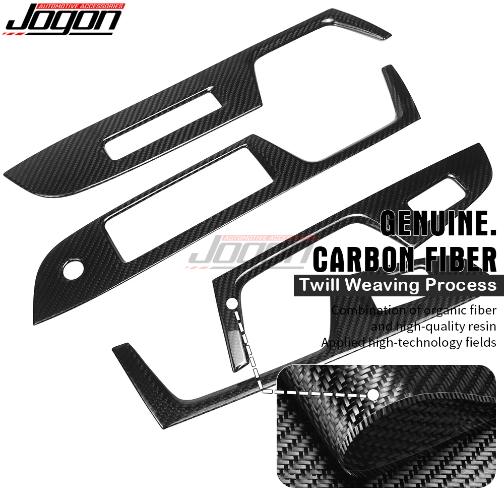 4Pcs Real Carbon Fiber Interior Trim For Subaru WRX STI VA 2018-2021 Car Innner Door Glass Lift Switch Panel Cover Accessories