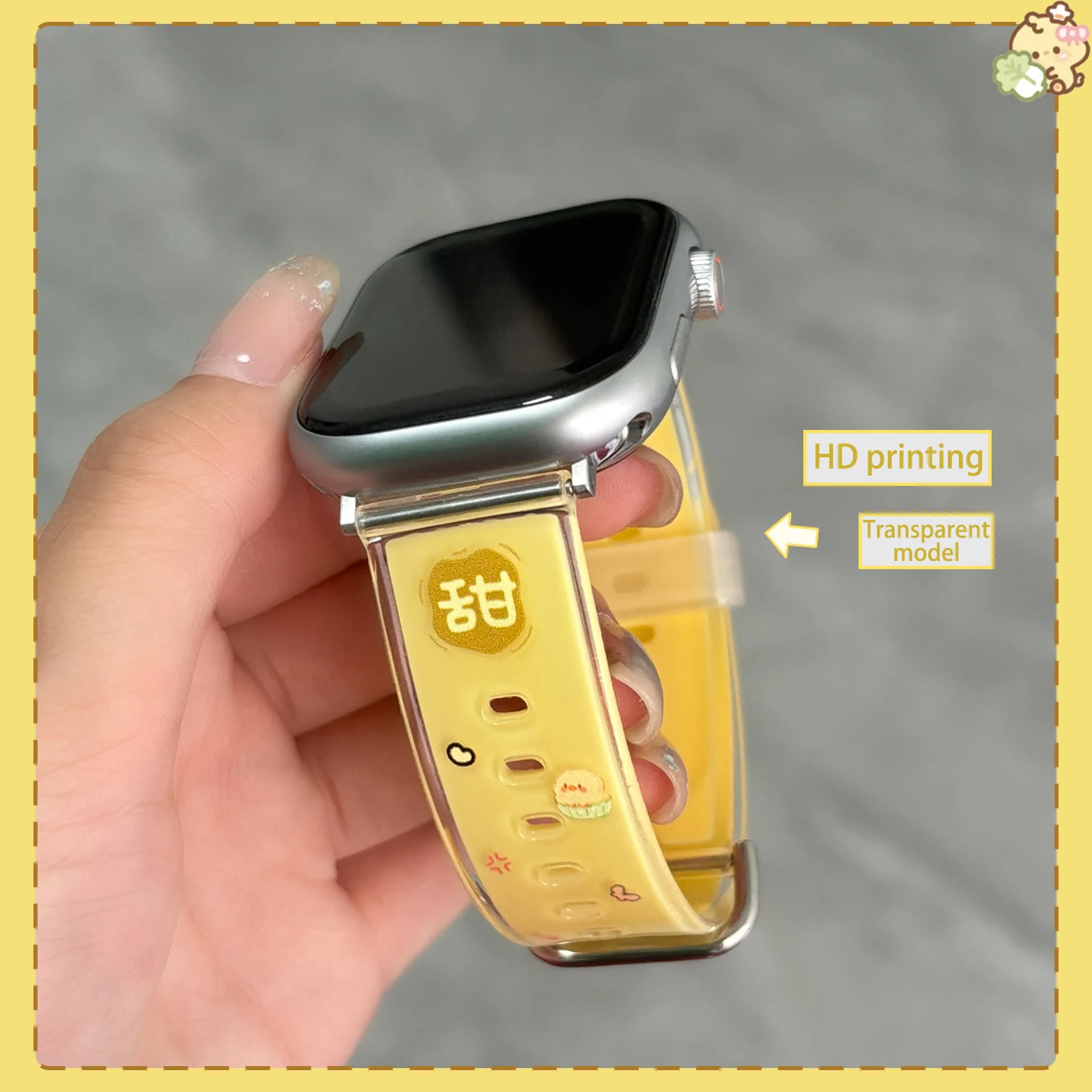 حزام سلسلة الكلمات الشفافة لساعة أبل 10 9 8 7 سوار قابل للاستبدال لساعة iWatch 46 مللي متر 42 مللي متر 41 مللي متر 40 مللي متر