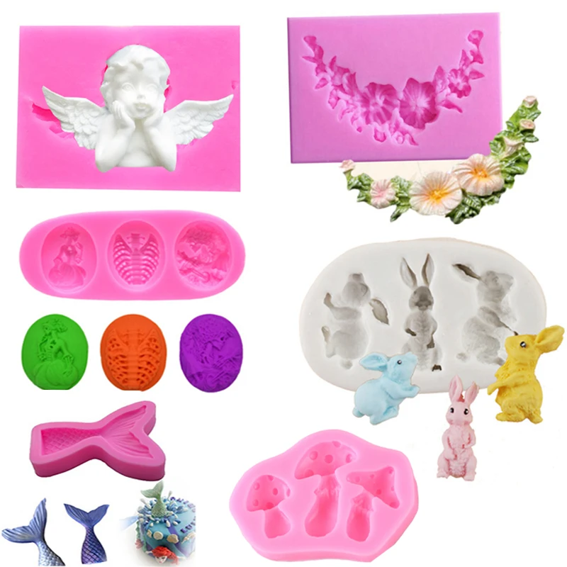 Sugarcraft Support The Chin Angel Frame Silicone Mold Fondant Mold Cake Decorating Tools Chocolate Gumpaste Mold