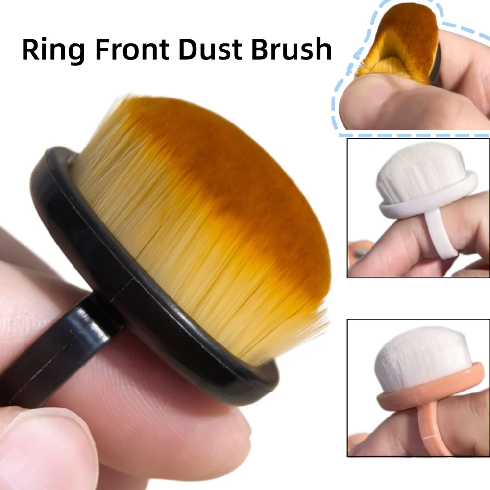 Ringförmige Nagelstaubbürste – Fingergriff-Design, ultraweiche, dichte Borsten für die Nagelhautvorbereitung und Reinigung nach dem Feilen, Maniküre