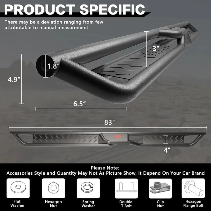 

Boards 6.5 Inches Crew Cab Compatible with 20152025 Chevy Colorado C Canyon 4 Full Size Doors Black Design S