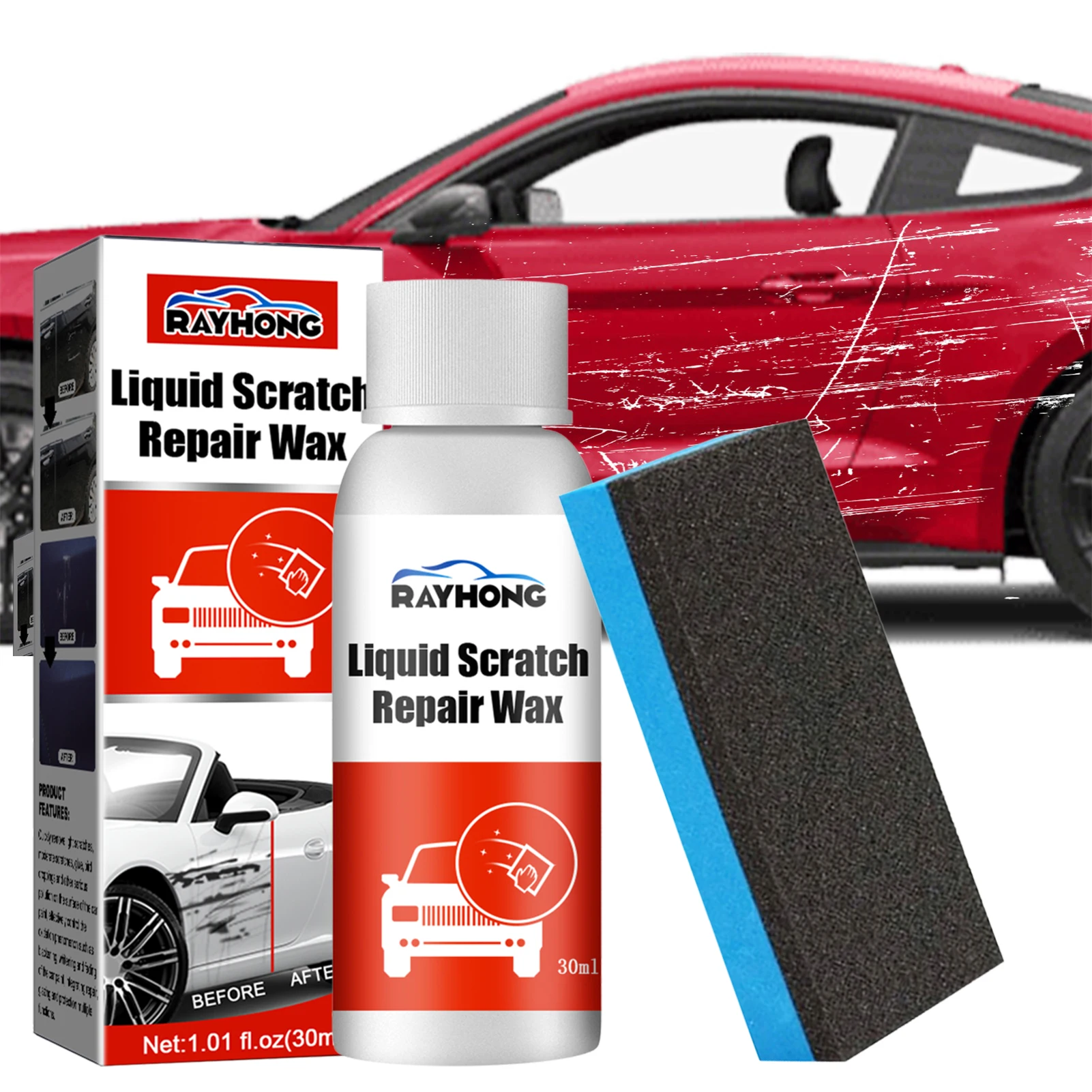 Car Scratch Remover 30ML Car Paint Restoration Kit Car Accessories Paint Remover Car Wax Polishing Compound Wax Erase Scratches