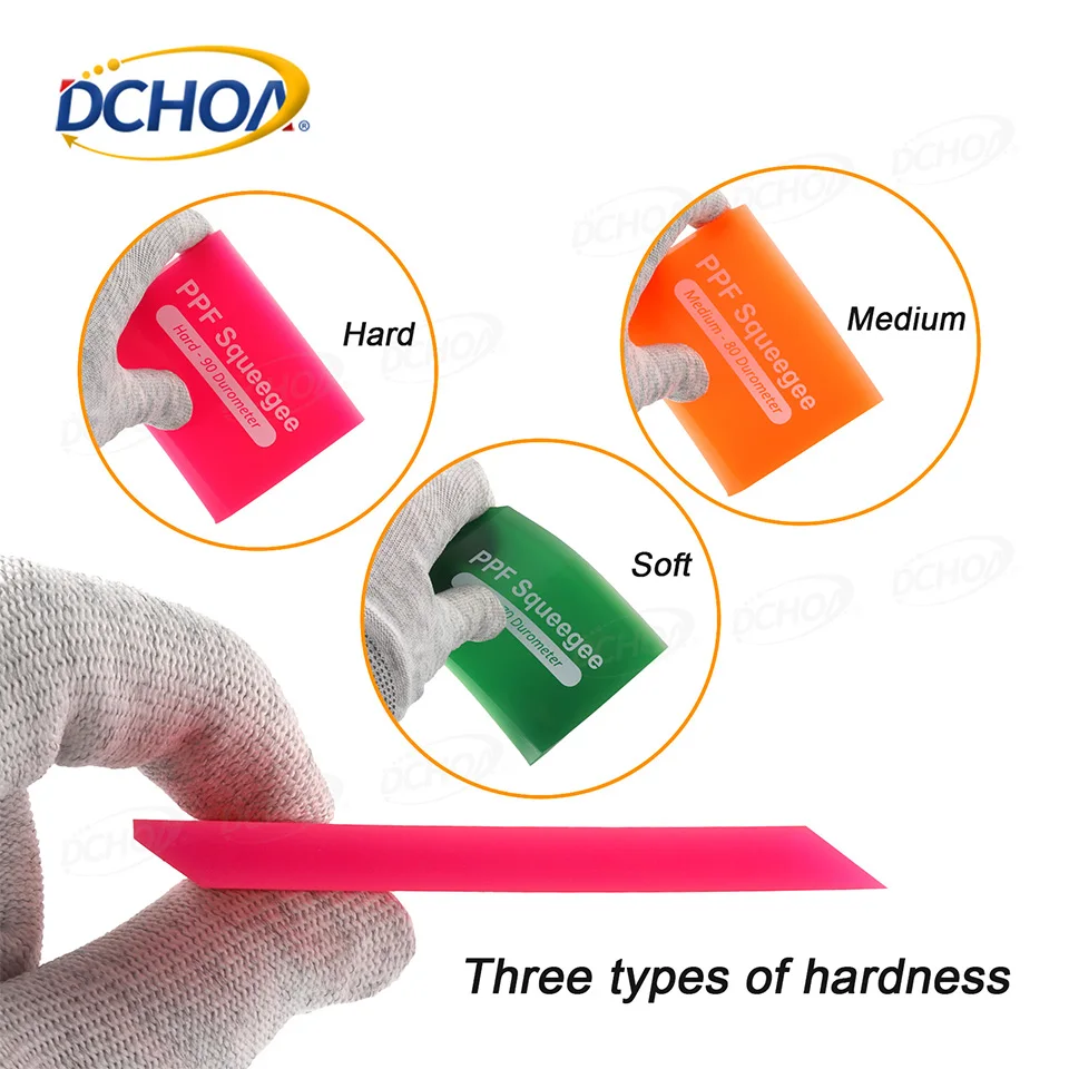 DCHOA PPF Vinyl Wrap Squeegee Tool Square Hard Card Scraper for Car Window Tint Film Installation 3 Hardness Types Accessories
