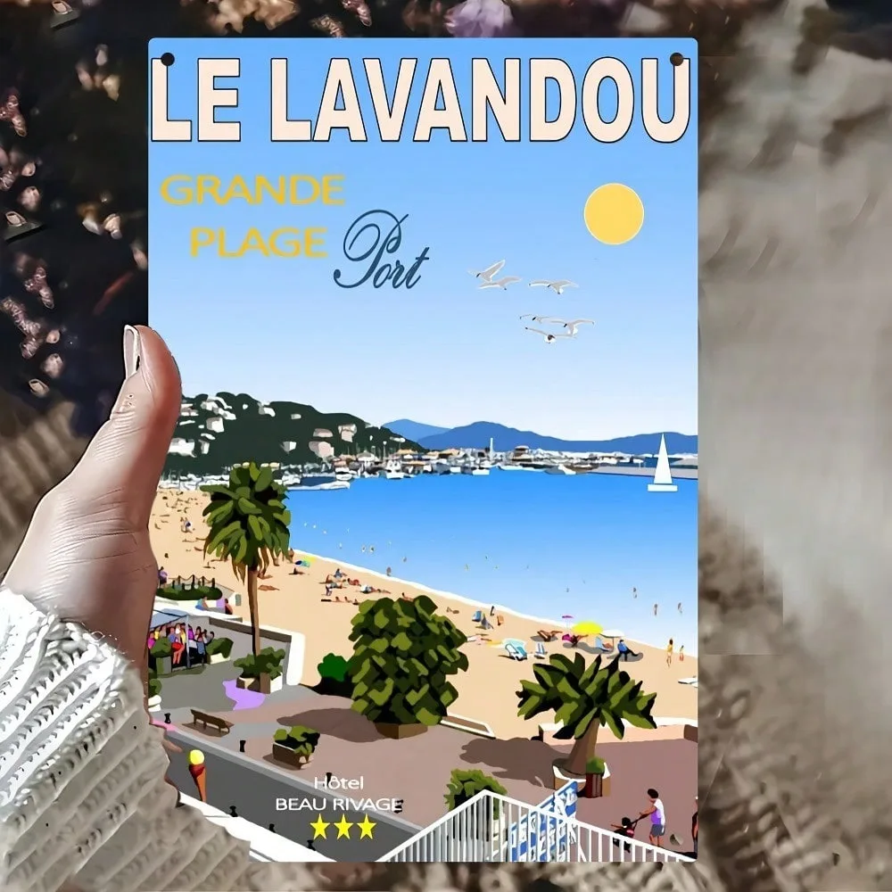 

Ramadan Decorations 2026, Art Deco Vintage Tin Sign, Coastal Wall Art, Durable Aluminum Decor for Home Bar Cafe