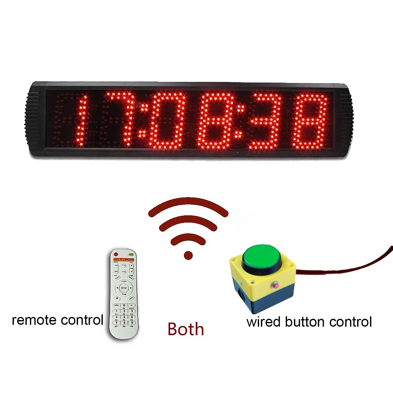 Digital Wall Clock with Synchronized Function, Stopwatch for Field Events, 5 \