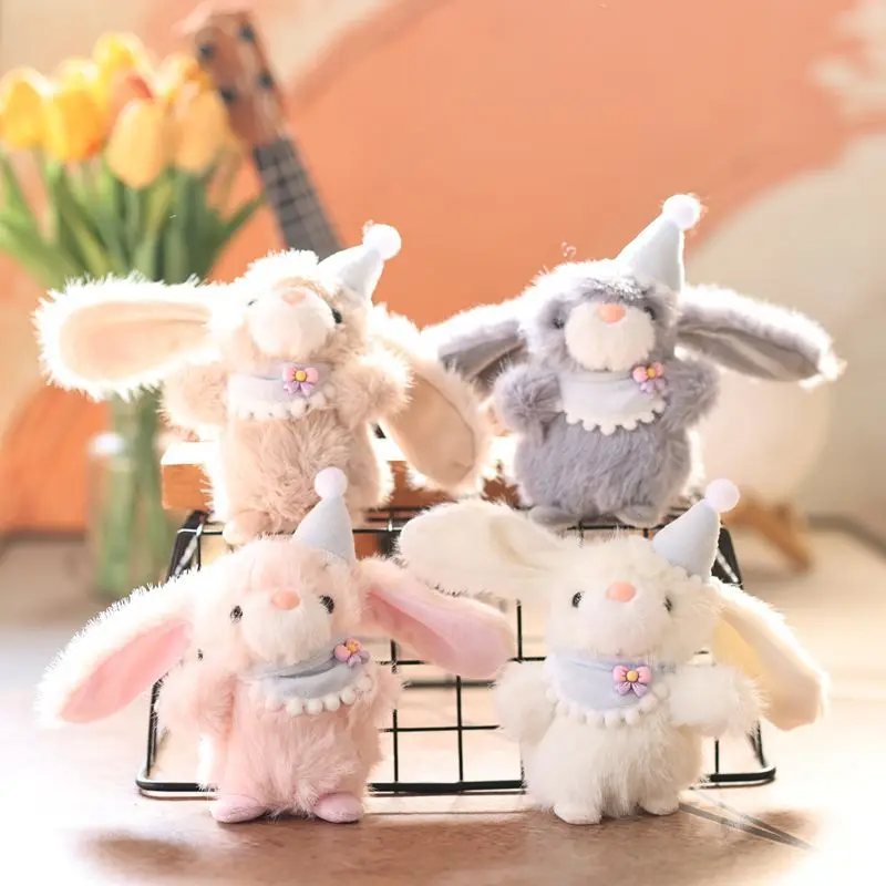 

1pcs Plush Ear Bunny Bag Charm Plush Keychain Soft Stuffed Doll Toy Key Ring Kid Gift Easter Decoration