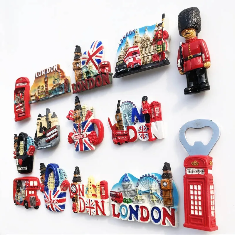 London UK 3D Fridge Magnets Tourism Souvenir Resin Refrigerator Magnets Sticker Collection Handicraft Gift Decoration Articles