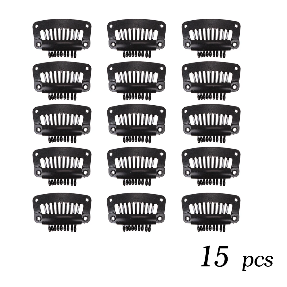 32mm Black Plastic Wig Clips, Snap Clips for Hair Extensions