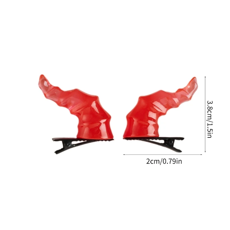 1 زوج القوطي الشيطان القرن دبوس الشعر الكرنفالات مشبك شعر دبوس الشعر هالوين لفتاة