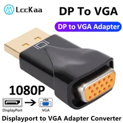 Adaptador convertidor DP a VGA de 1080P, puerto de pantalla DisplayPort, convertidor macho a VGA hembra para PC, proyector, DVD, TV, Monitor portátil