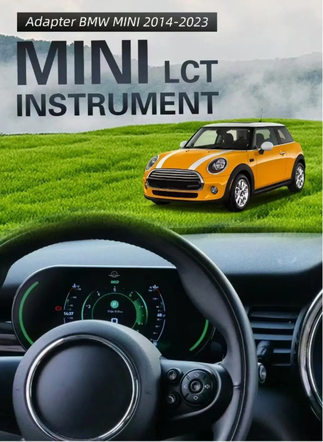 أداة افتراضية العنقودية قمرة القيادة لوحة القيادة نظام لينكس لسيارات BMW الجديدة ميني كوبر 2014-2023 شاشة عرض أجزاء عداد السرعة LCD
