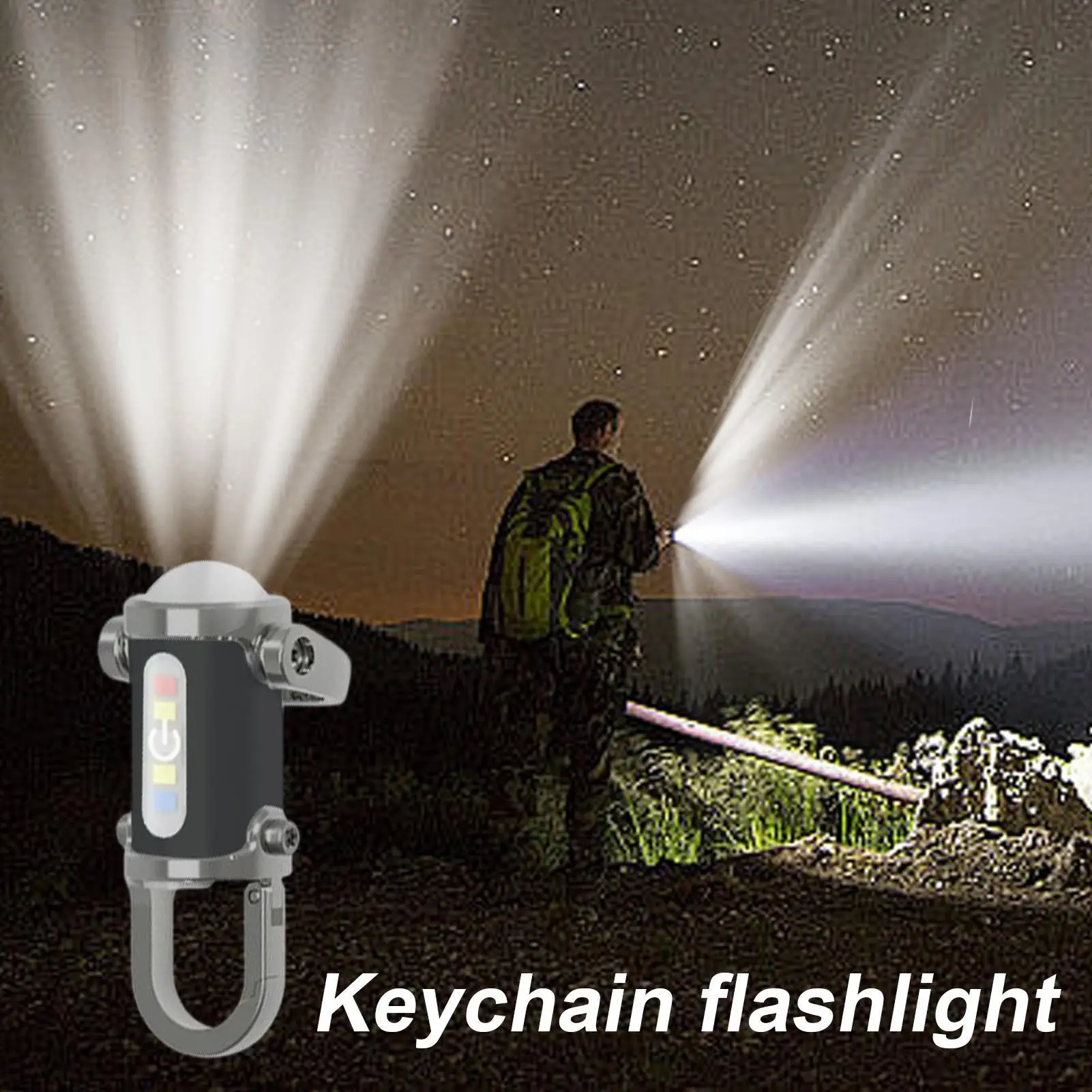 Flashlight Keychain Pocket Keyring Torch Waterproof Bright Keychain Flashlight for Hiking Travel Home Outdoor Fishing Hunting