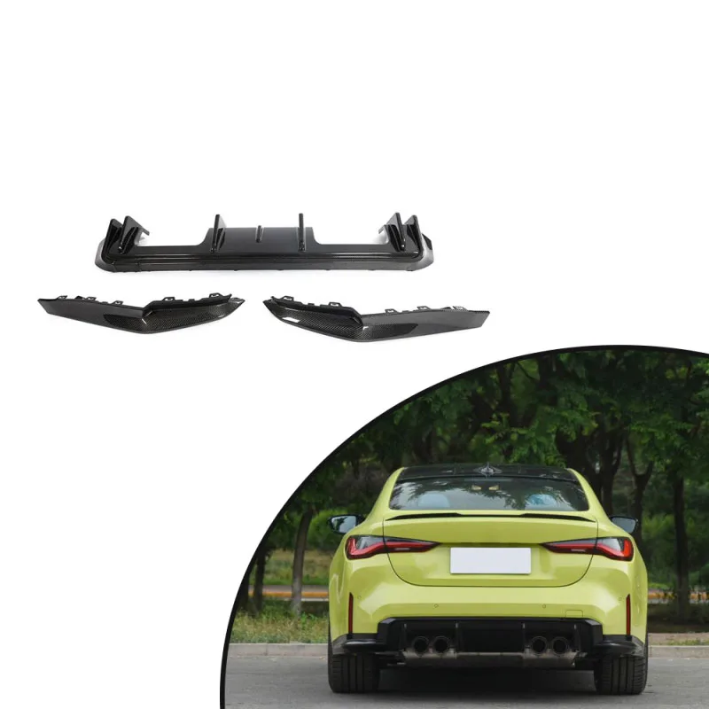 

For 2021-23 BMW G82 G83 M4 Jcsportline REAL CARBON Rear Bumper Diffuser Lip Spoiler Splitter