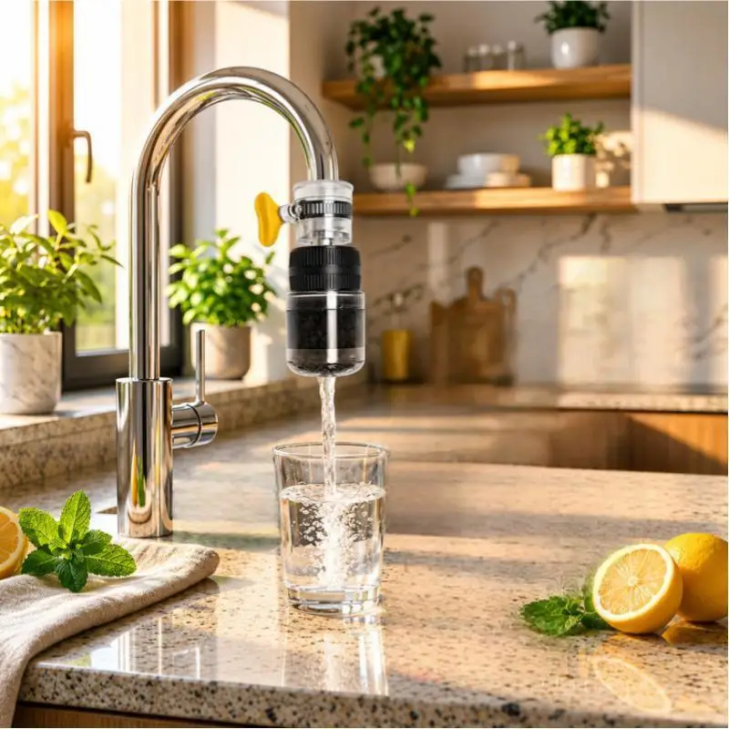 Titanium-Wasserhahnfilter Effiziente Verunreinigungs-Entfernung Einfache Installation Für den täglichen Gebrauch in der Küche zum Waschen von Gemüse – Detail 5