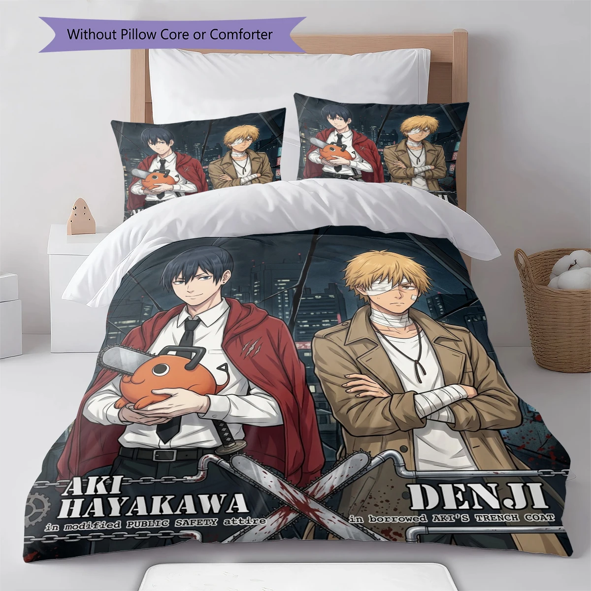 Chainsaw Man Duvet Cover Soft Cozy, Kids Bedding Gift Set,SizeDifferent Sizes -HE9