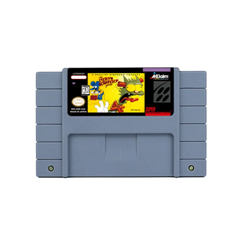 

The Itchy & Scratchy Action Game for SNES 16 Bit Retro Cart Children Gift