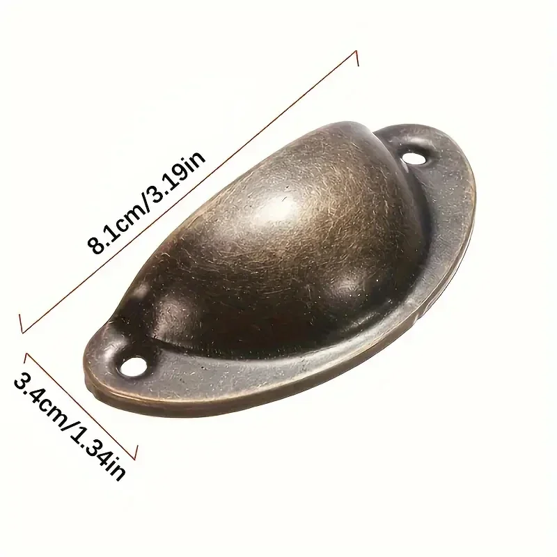 10 pcs, Rustic Chic Antique Style Recessed Metal Pull Handles - Ergonomic Grip, Easy Installation, Painted Finish