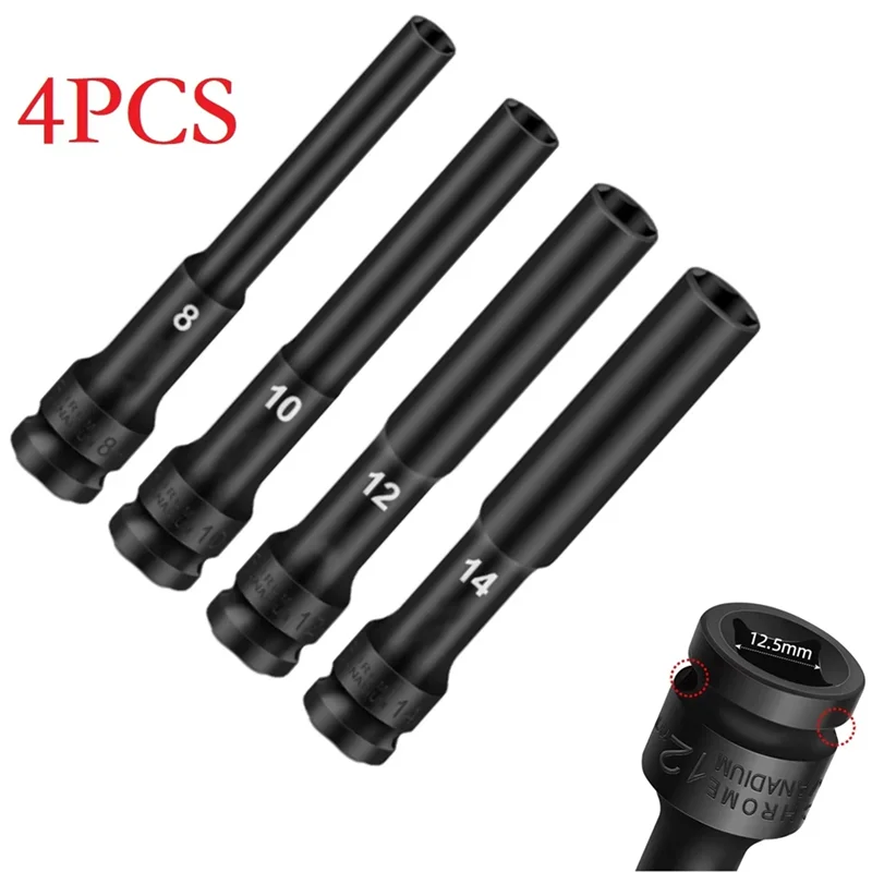 

【Hot Cake】1/2 Drive Socket Wrench Hex Socket Head 8-14Mm Socket Head Tire Removal Tools Adapter Spanner Converter 4Pcs