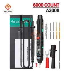 A3008 Pen Multimeter 6000 Counts Digital Multimeter Meter Tester Backlight Flashlight NCV Auto-off Multiple Accessories