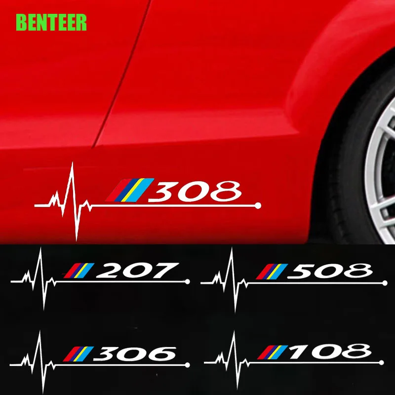 1Lot Car Side Sticker For Peugeot 106 107 108 206 207 208 306 307 308 407 508 2008 3008