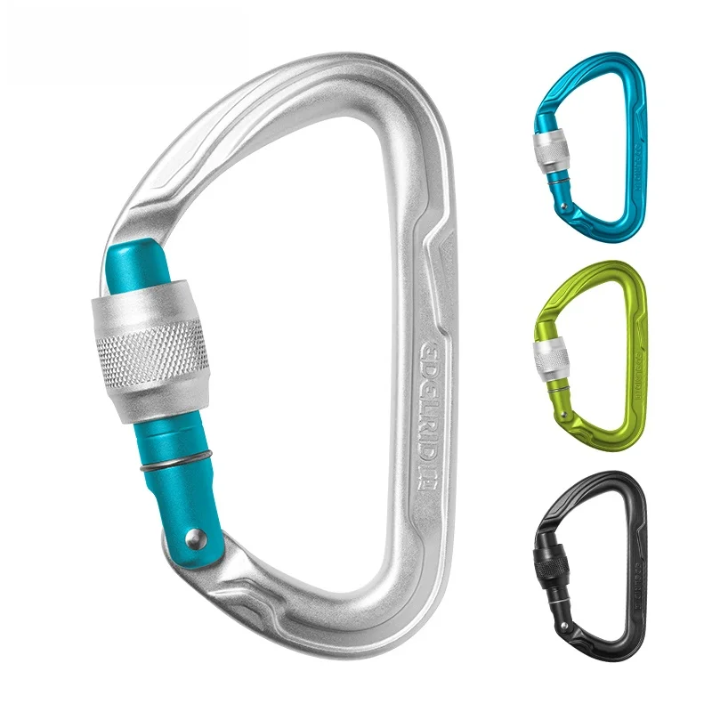 Bloqueo de Rosca Principal EDELRID Pure Screw, ro, en Forma de D, para Montañismo, Escalada en Hielo y Escalada en Roca