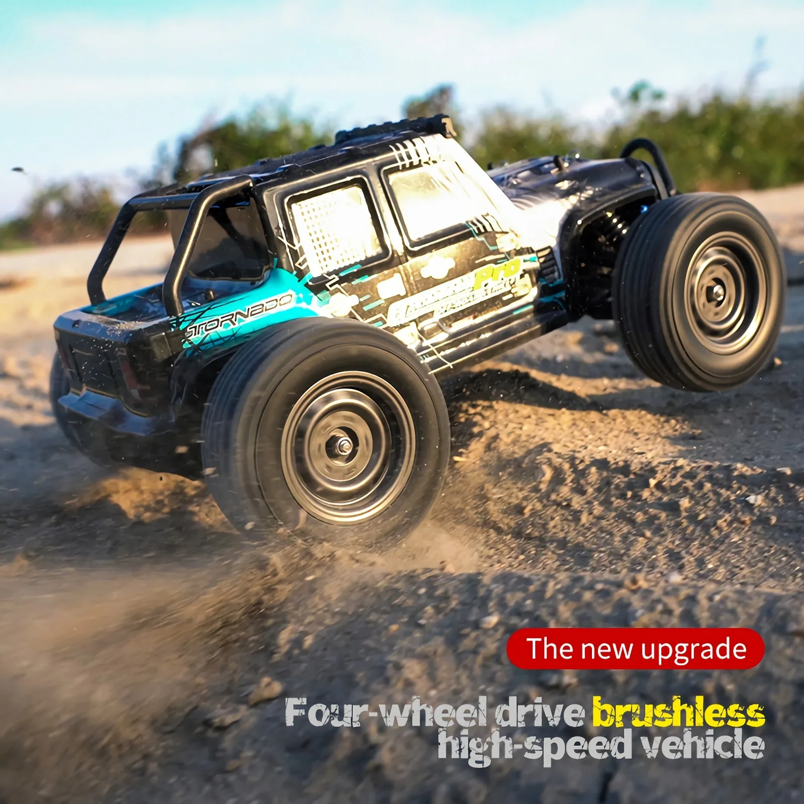 DAUBB Fast Brushless RC Car Monster Truck 50MPH, 4x4 Offroad Waterproof, 4WD, Variable Speed, with LED Lights for Adult