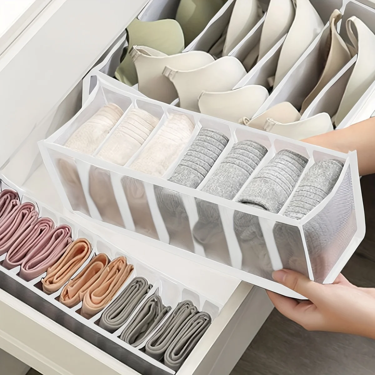 1pc Underwear Bra Organizer Storage Box Panties Socks Storage Boxes Wardrobe Clothes Organizer Drawers Separator Boxes