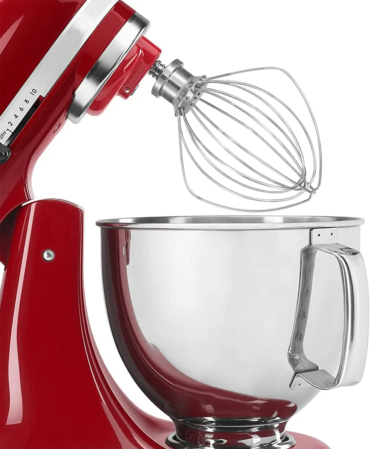 6 Wire Whisk Upgrade Real Stainless Steel Fits KitchenAid Tilt-Head Stand Mixer for Egg Heavy Cream Beater, Cakes Mayonnaise