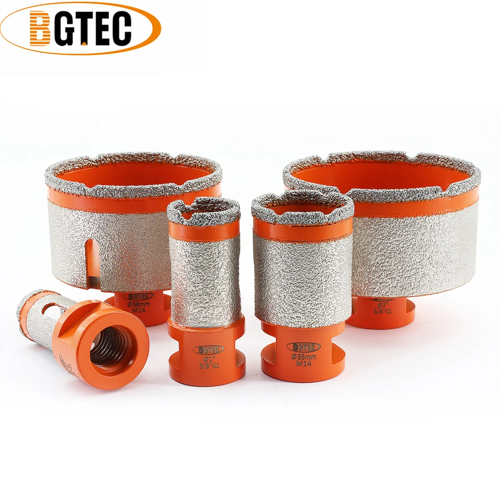 

BGTEC 1pc Diamond Drilling Crown Dia20-75mm Grinding Tile Milling Granite Marble Quartz Finger Bit M14 or 5/8-11 Drill Core Bits