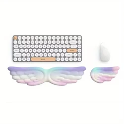 Mouse Pad with Wrist Rest Keyboard  Angel Wings Anti-slip Desktop Office Gamer Mouse Wrist Rest Ergonomic Keyboard Mouse Pad Wri
